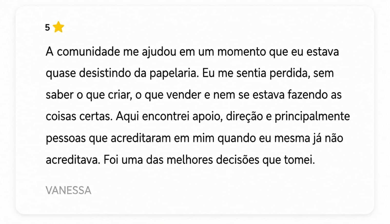 Depoimento de aluna