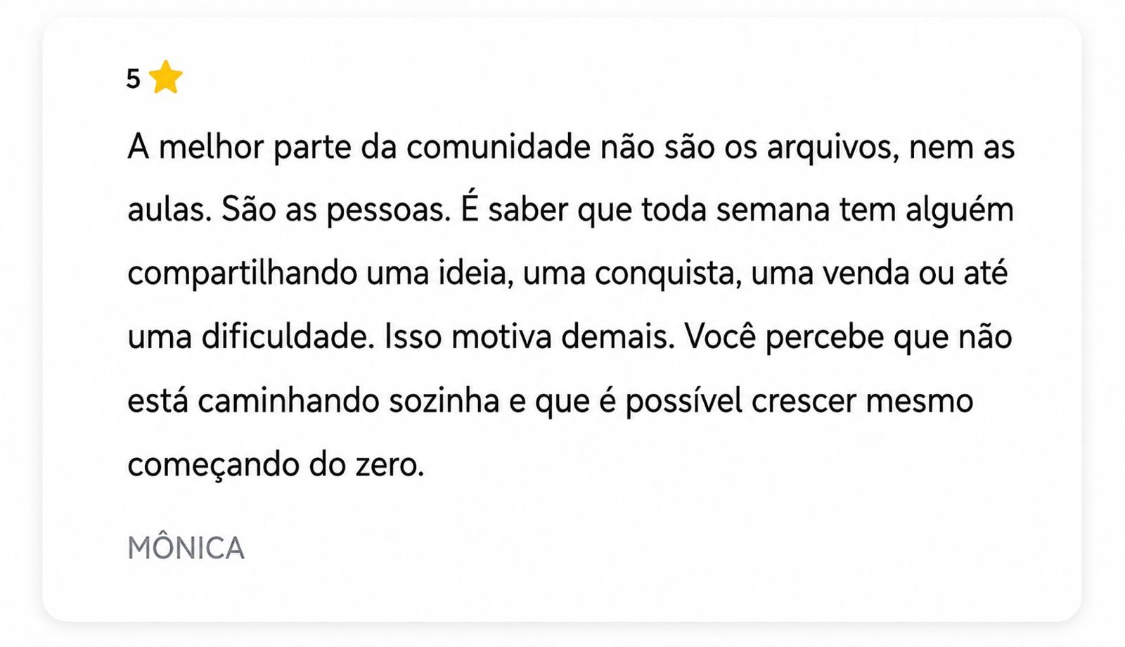Depoimento de aluna