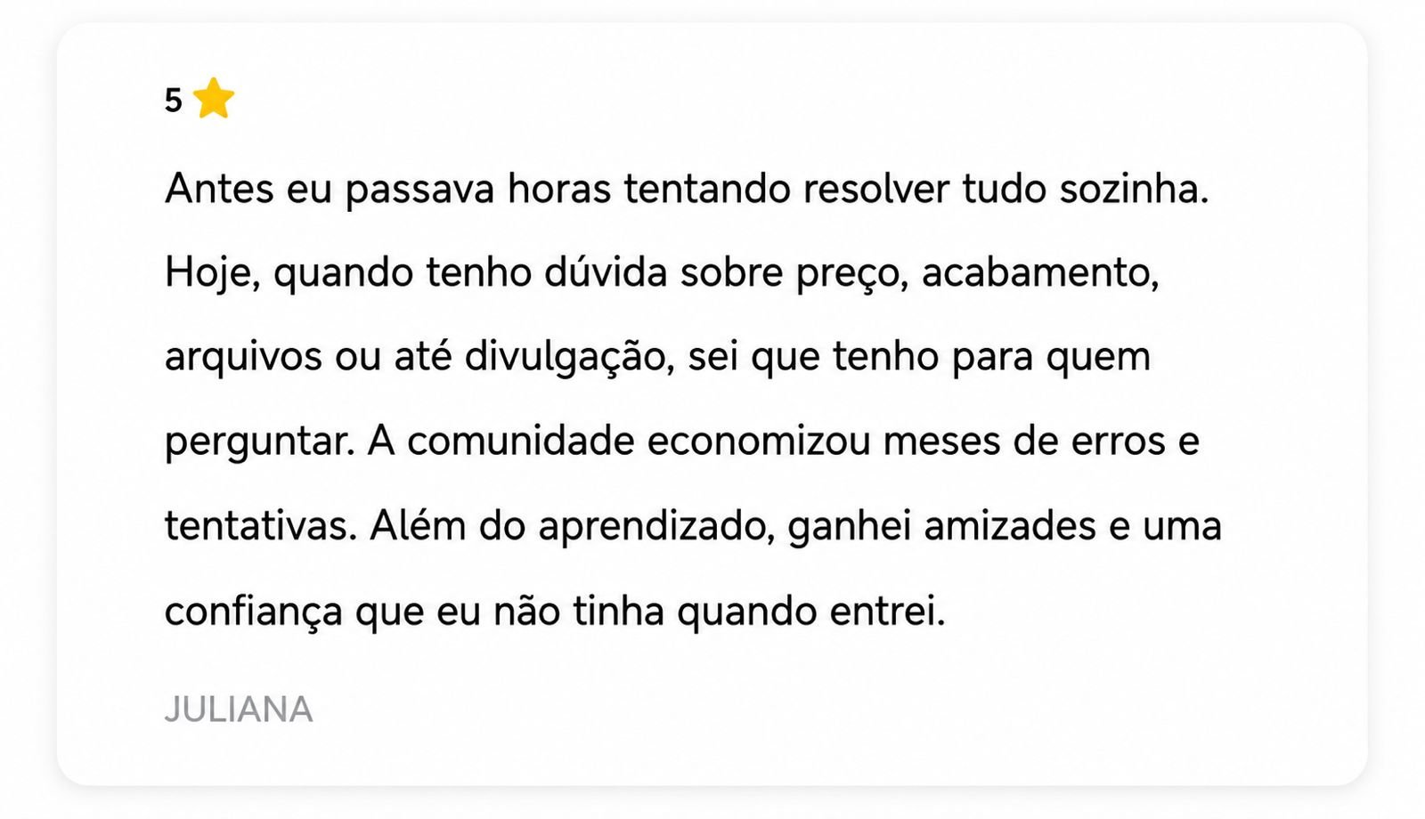 Depoimento de aluna