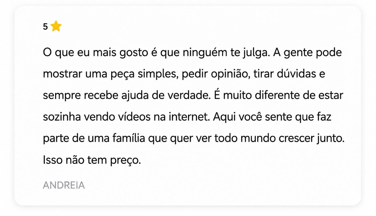 Depoimento de aluna