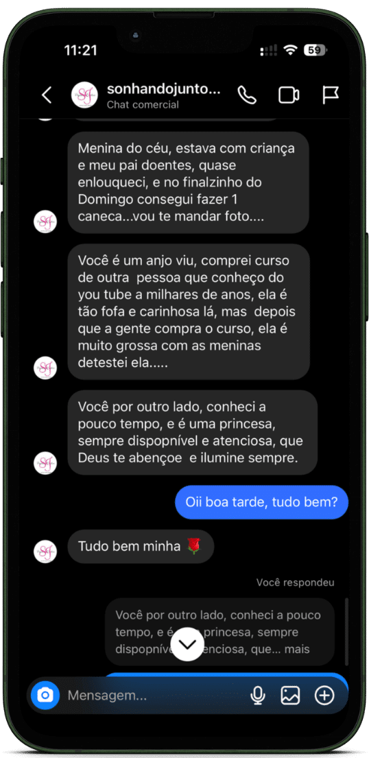 Depoimento de aluna do método Silte